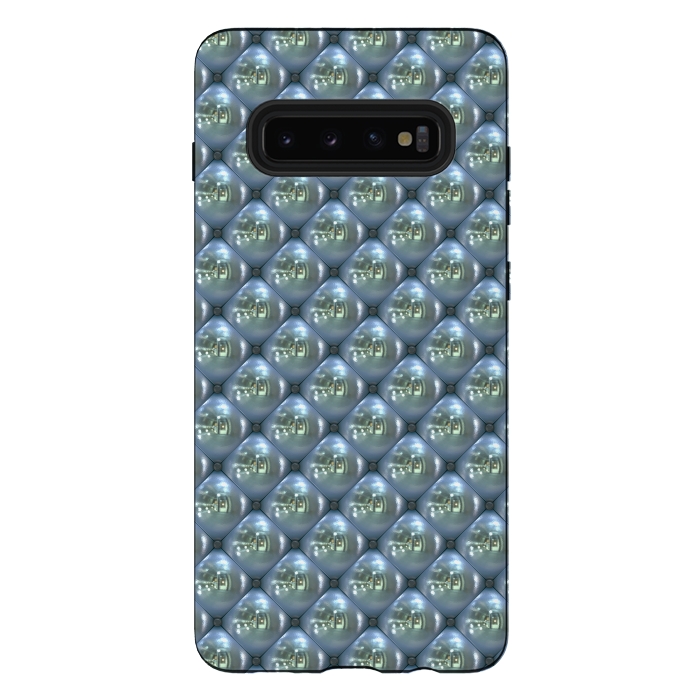 Galaxy S10 plus StrongFit Blue Shimmering Pearls by Andrea Haase