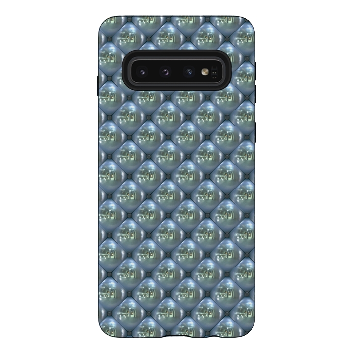 Galaxy S10 StrongFit Blue Shimmering Pearls by Andrea Haase
