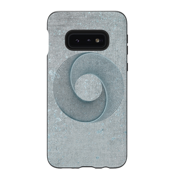 Galaxy S10e StrongFit Teal Line Art Circle  by Andrea Haase