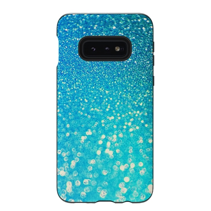 Galaxy S10e StrongFit Ocean Teal Blue Glitter by  Utart