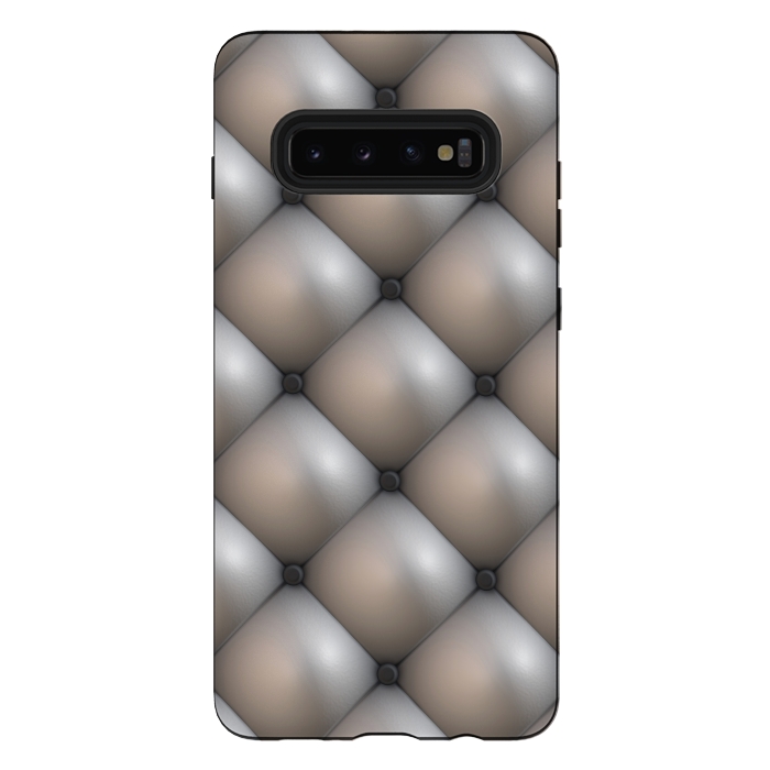 Galaxy S10 plus StrongFit Shimmering Brushed Silver by Andrea Haase