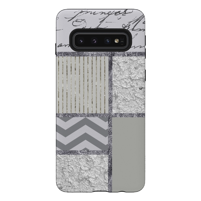 Galaxy S10 StrongFit Silver And Grey Collage by Andrea Haase