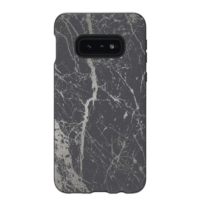 Galaxy S10e StrongFit Elegant Silver Marble 2 by Andrea Haase