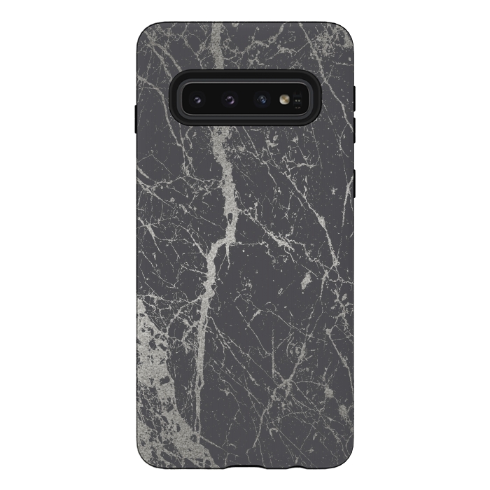 Galaxy S10 StrongFit Elegant Silver Marble 2 by Andrea Haase