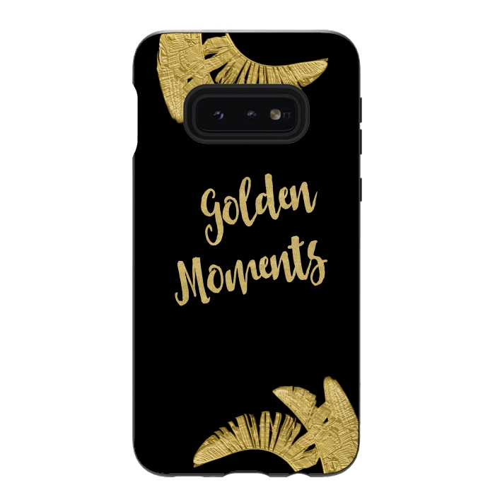 Galaxy S10e StrongFit Golden Moments Palm Leaves by Andrea Haase
