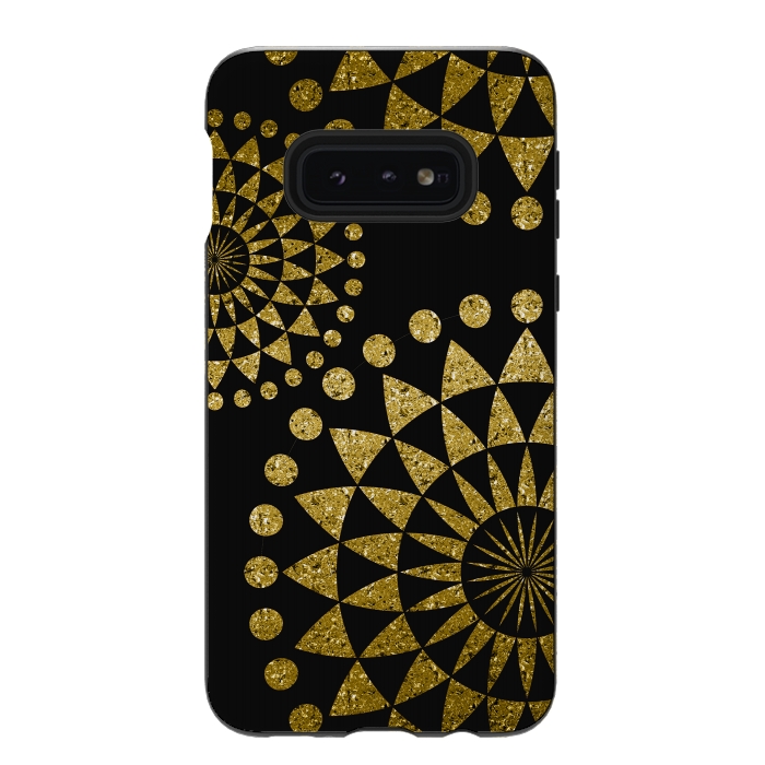 Galaxy S10e StrongFit Golden Sparkle Mandala by Andrea Haase