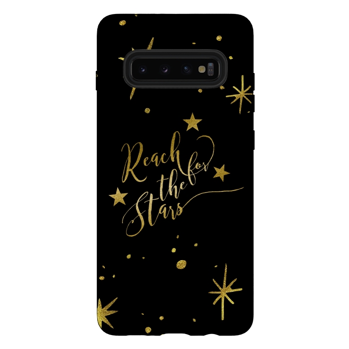 Galaxy S10 plus StrongFit Reach For The Stars Golden Quote by Andrea Haase