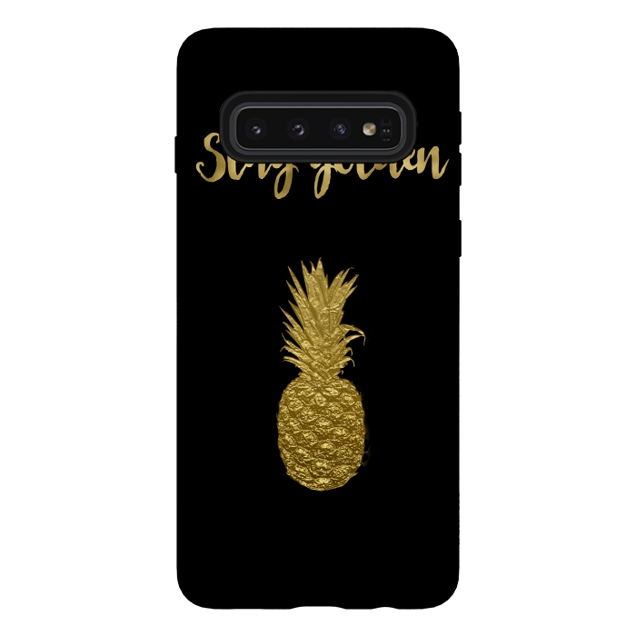 Galaxy S10 StrongFit Stay Golden Precious Tropical Pineapple by Andrea Haase