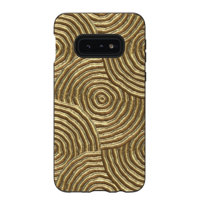 Galaxy S10e StrongFit Gold Metal Embossed Circles by Andrea Haase