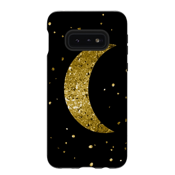 Galaxy S10e StrongFit Sparkling Golden Moon by Andrea Haase