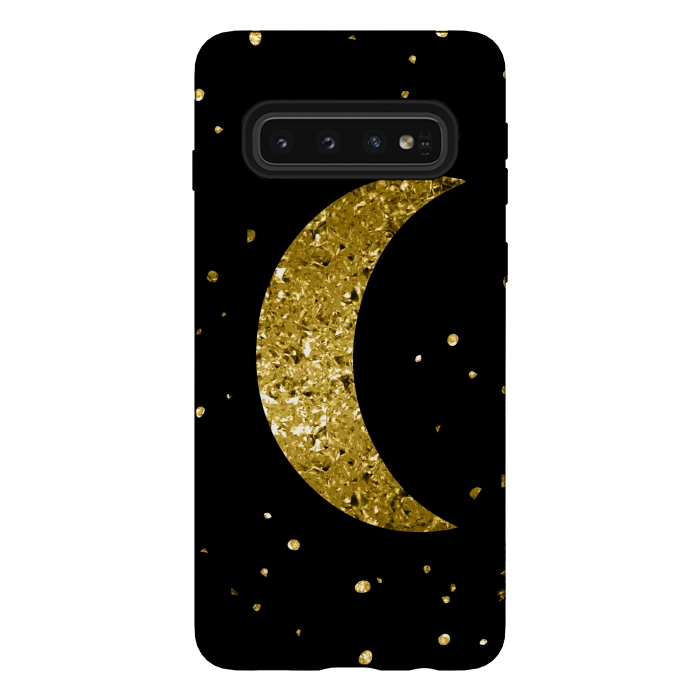 Galaxy S10 StrongFit Sparkling Golden Moon by Andrea Haase