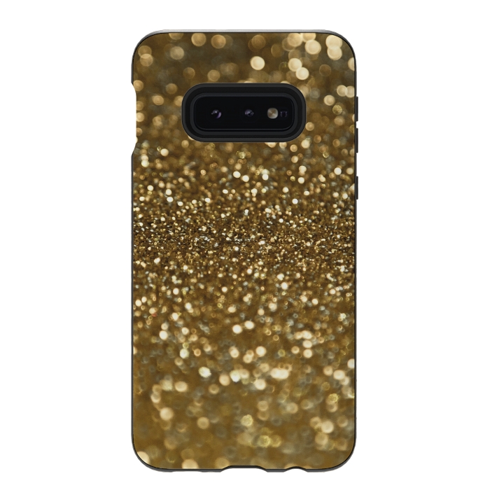 Galaxy S10e StrongFit Glittering Faux Gold Glitter by Andrea Haase
