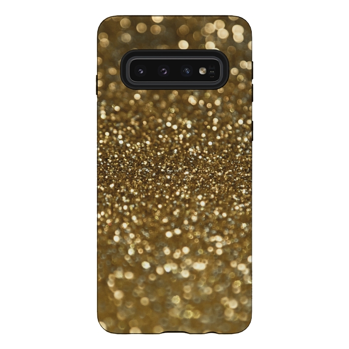 Galaxy S10 StrongFit Glittering Faux Gold Glitter by Andrea Haase