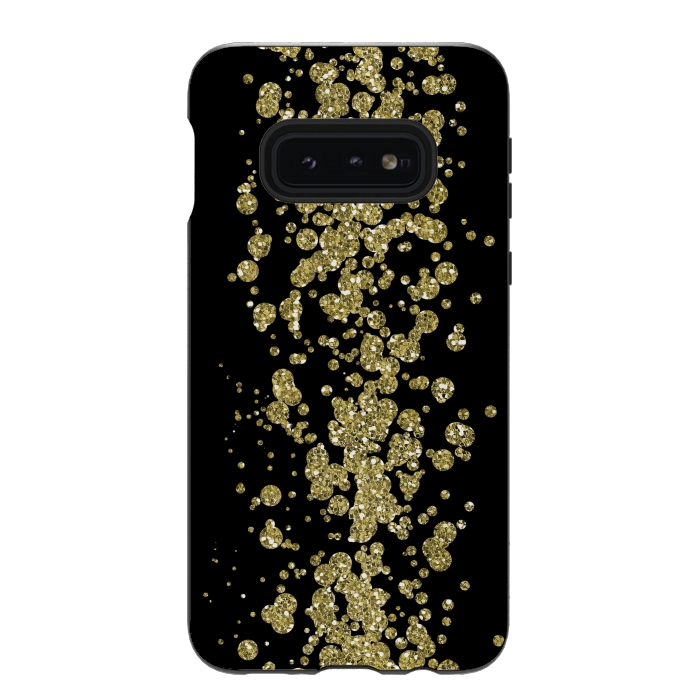 Galaxy S10e StrongFit Glamorous Golden Glitter by Andrea Haase