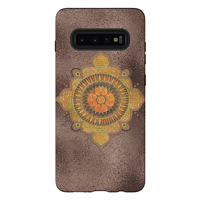 Galaxy S10 plus StrongFit Mandala On Copper 2 by Andrea Haase
