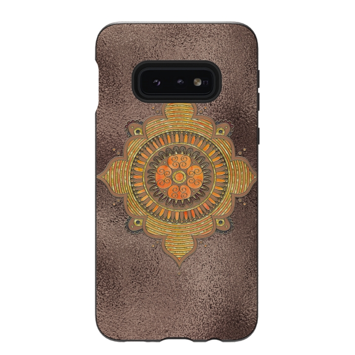 Galaxy S10e StrongFit Mandala On Copper 2 by Andrea Haase