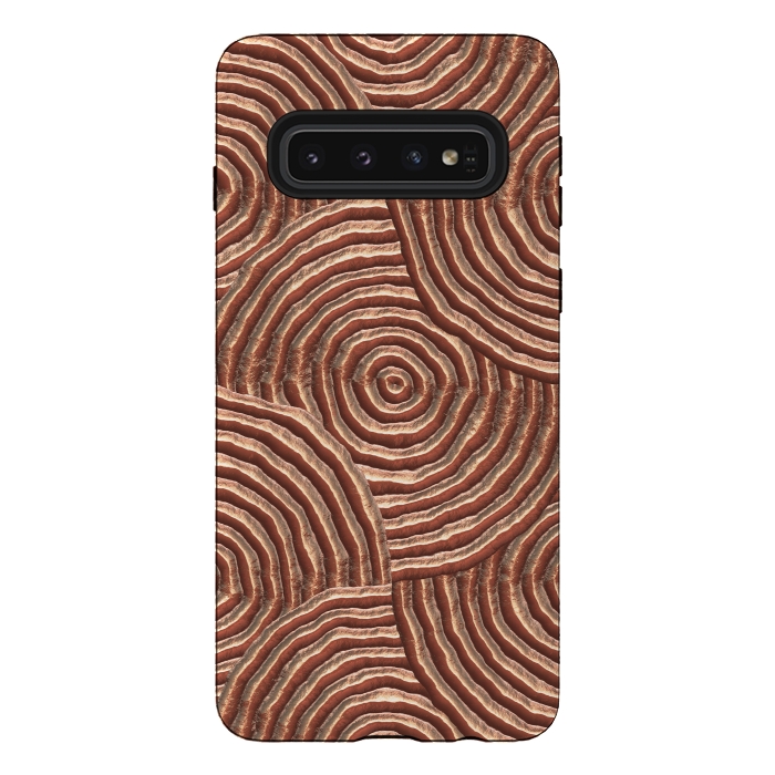 Galaxy S10 StrongFit Copper Circular Engravings by Andrea Haase