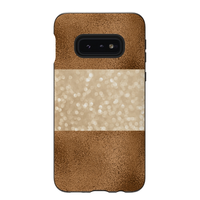Galaxy S10e StrongFit Faux Glitter And Copper by Andrea Haase