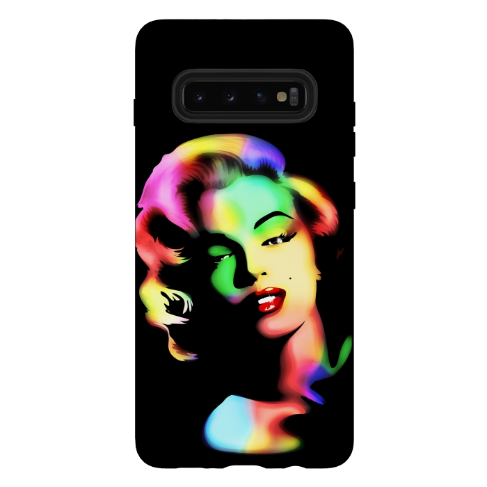 Galaxy S10 plus StrongFit Marilyn Monroe Rainbow Colors  by BluedarkArt