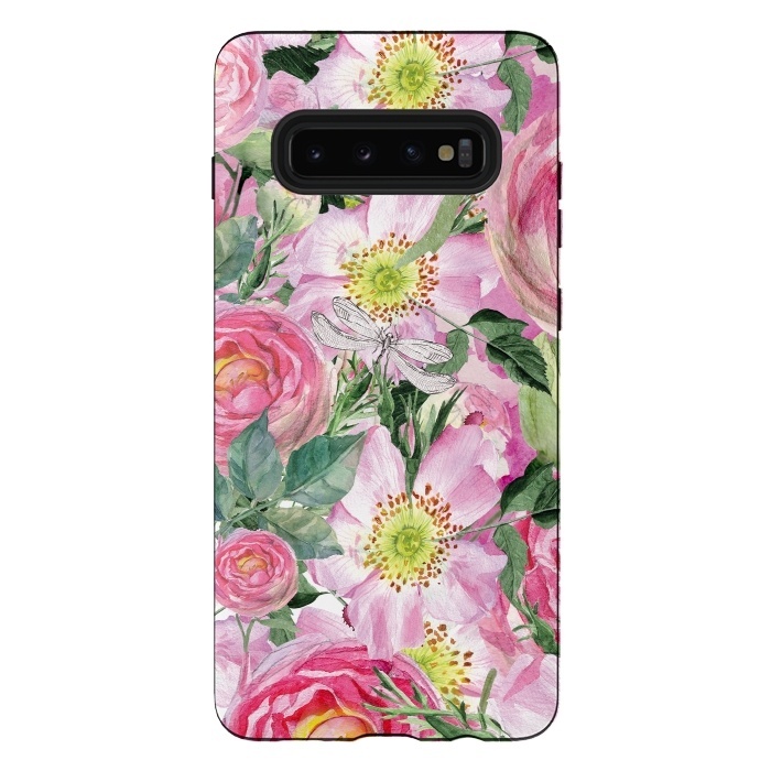 Galaxy S10 plus StrongFit Vintage Dog Roses by  Utart