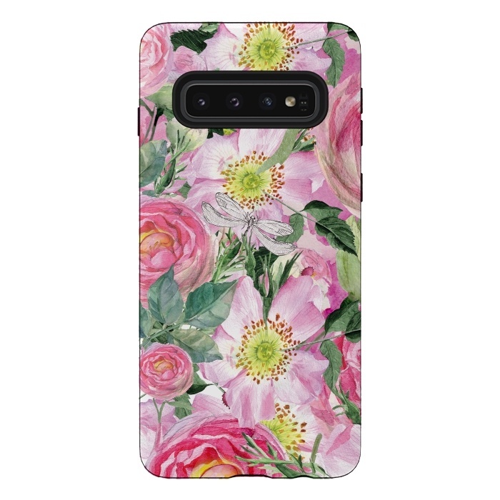 Galaxy S10 StrongFit Vintage Dog Roses by  Utart