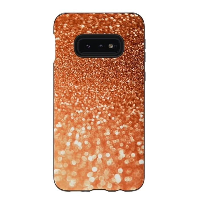 Galaxy S10e StrongFit Peach Faux Glitter by  Utart
