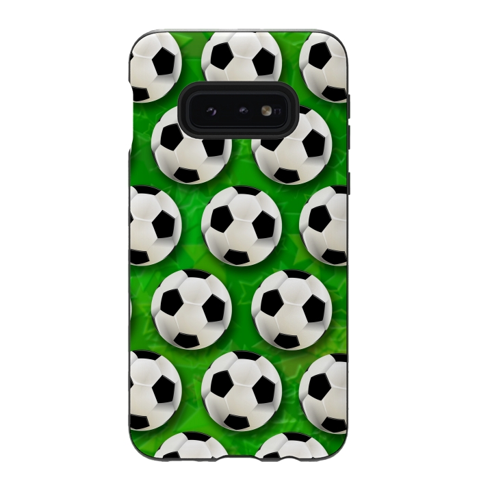 Galaxy S10e StrongFit Soccer Ball Football Pattern by BluedarkArt