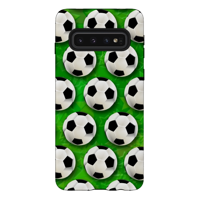 Galaxy S10 StrongFit Soccer Ball Football Pattern by BluedarkArt