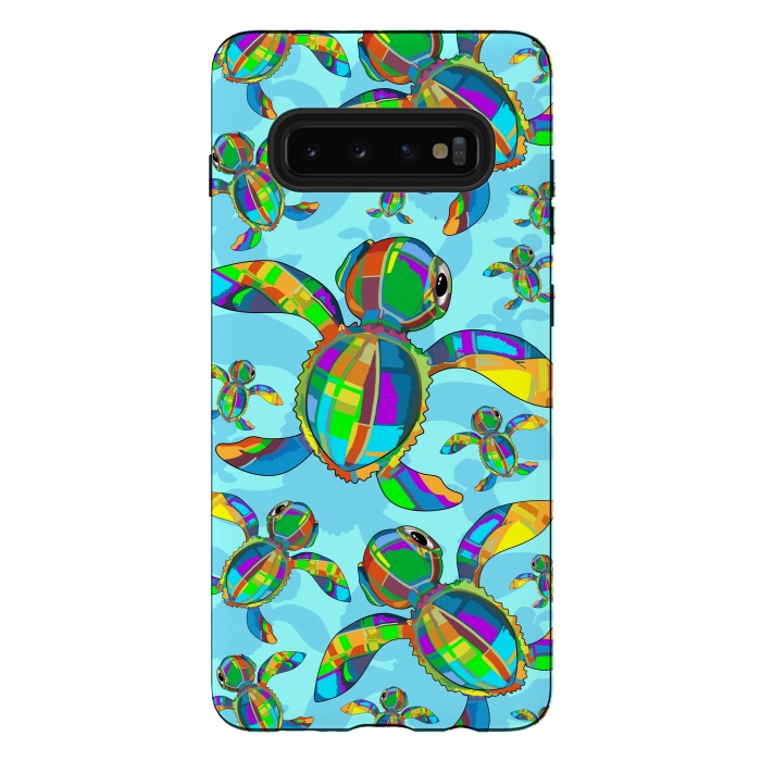 Galaxy S10 plus StrongFit Baby Sea Turtle Fabric Toy by BluedarkArt