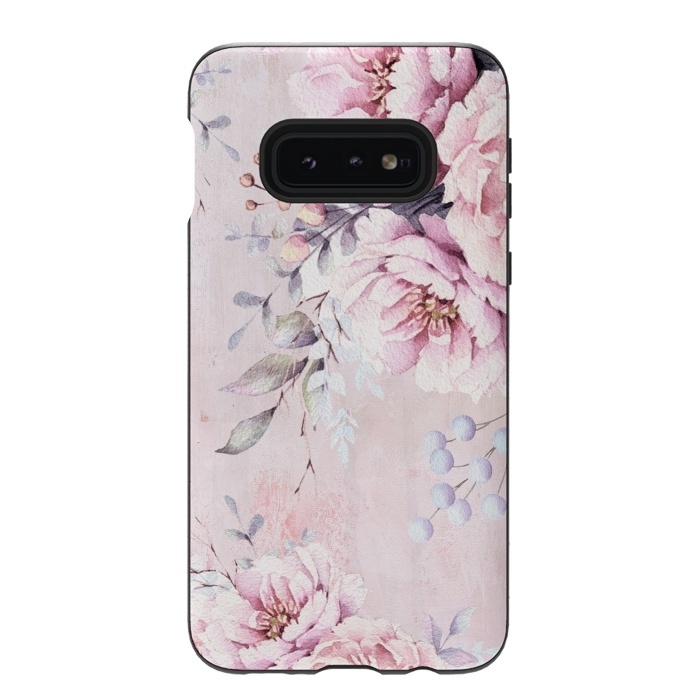 Galaxy S10e StrongFit Pink Watercolor Roses by  Utart
