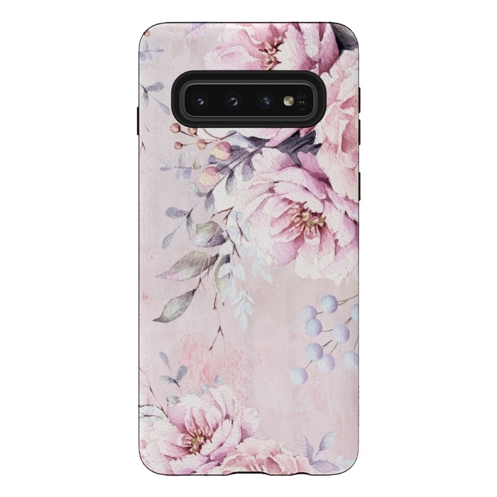 Galaxy S10 StrongFit Pink Watercolor Roses by  Utart
