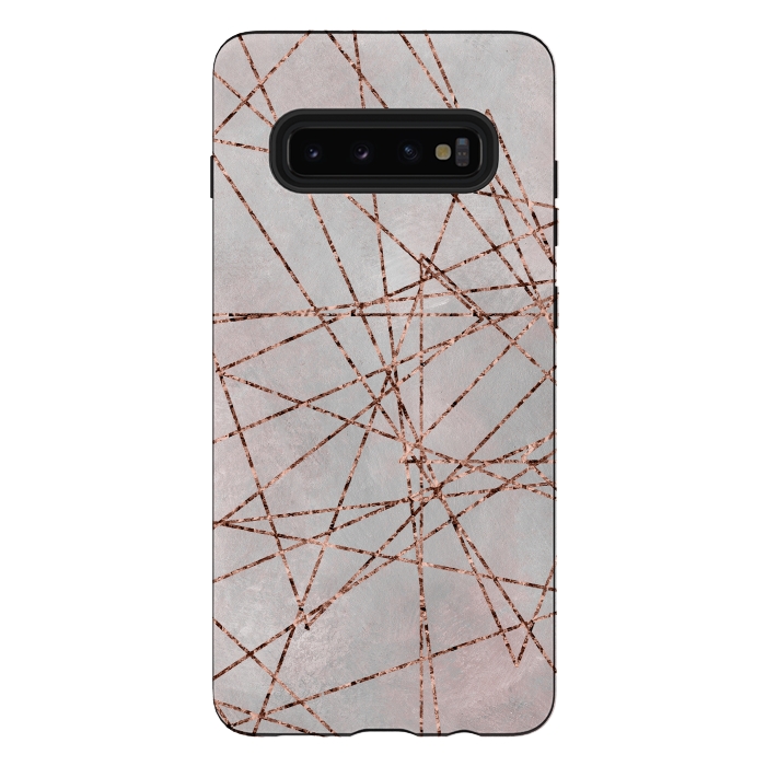 Galaxy S10 plus StrongFit Copper Lines On Marble 2 by Andrea Haase