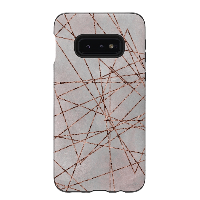 Galaxy S10e StrongFit Copper Lines On Marble 2 by Andrea Haase