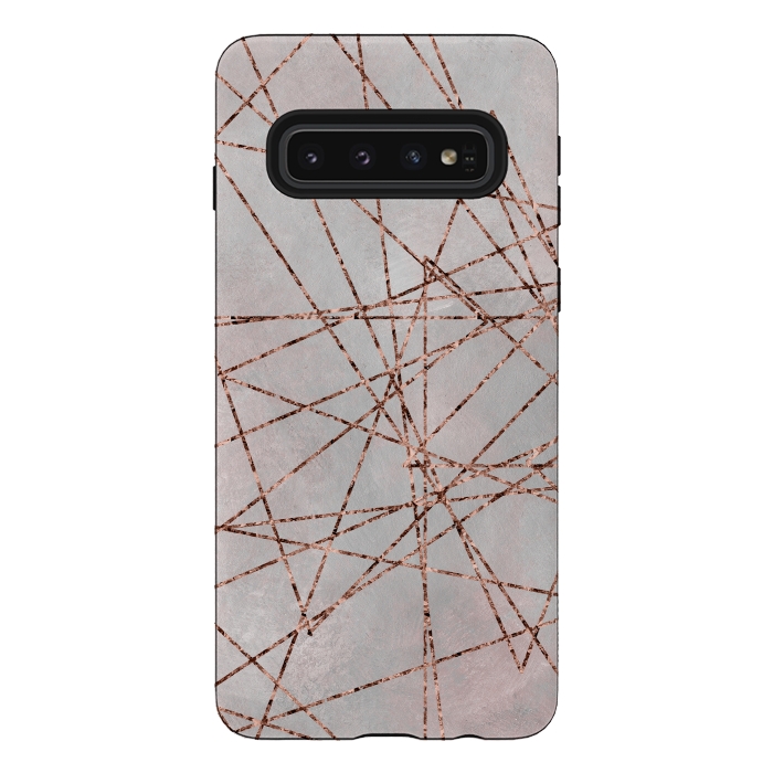 Galaxy S10 StrongFit Copper Lines On Marble 2 by Andrea Haase