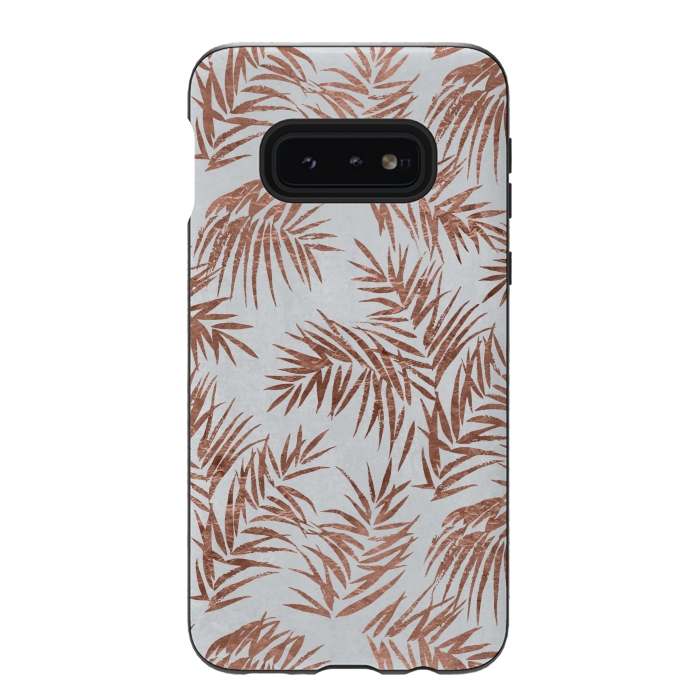 Galaxy S10e StrongFit Copper Palm Leaves 2 by Andrea Haase