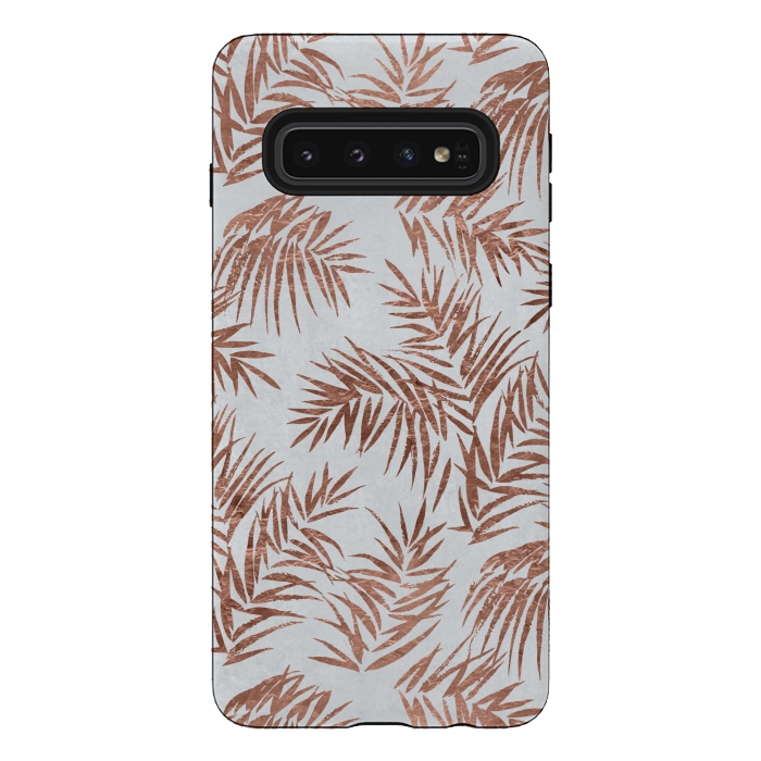 Galaxy S10 StrongFit Copper Palm Leaves 2 by Andrea Haase