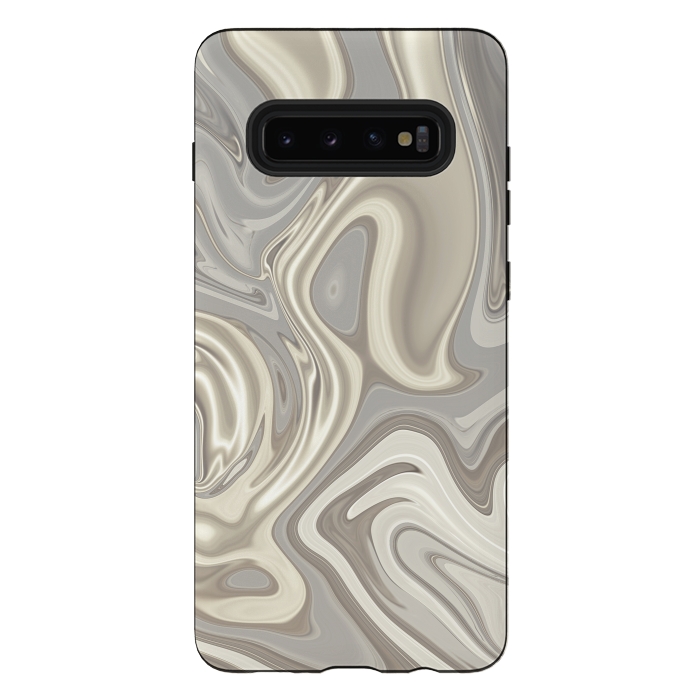 Galaxy S10 plus StrongFit Greige Glamorous Faux Marble 2 by Andrea Haase