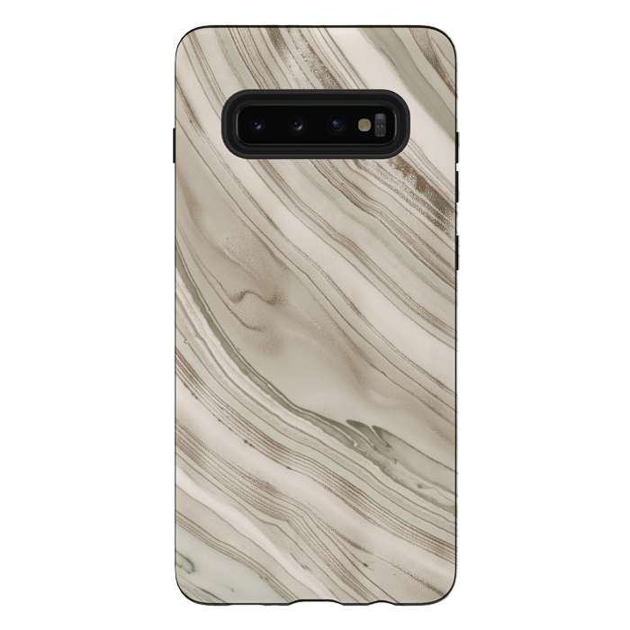Galaxy S10 plus StrongFit Greige Faux Marble Elegance 2 by Andrea Haase