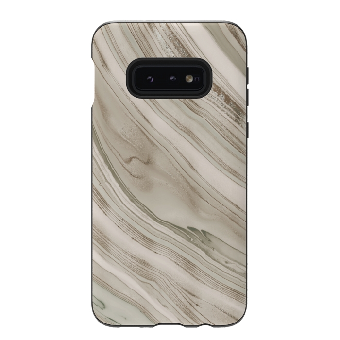 Galaxy S10e StrongFit Greige Faux Marble Elegance 2 by Andrea Haase