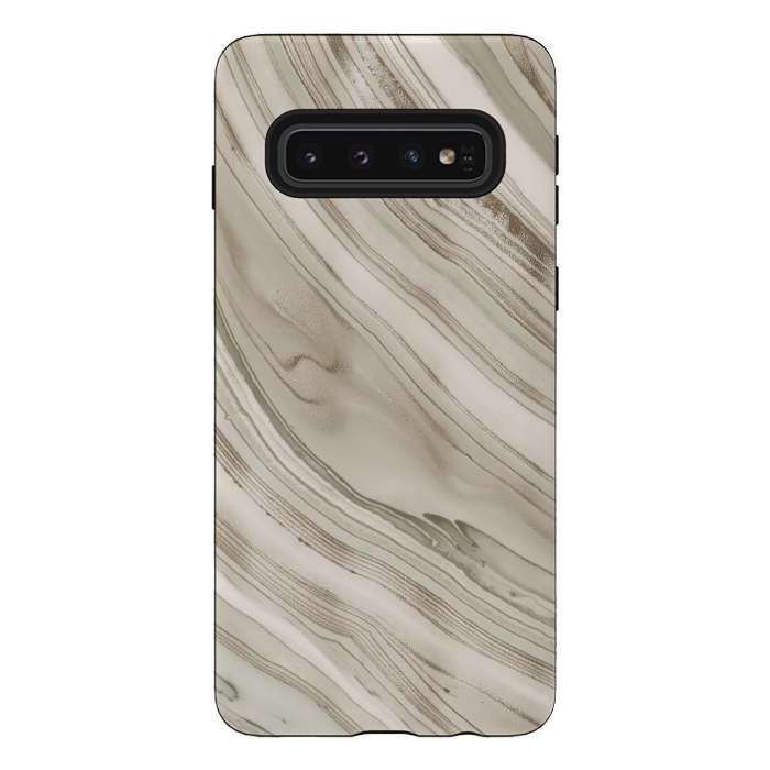 Galaxy S10 StrongFit Greige Faux Marble Elegance 2 by Andrea Haase