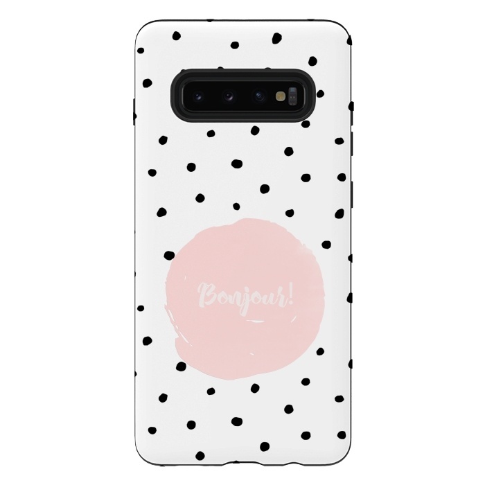 Galaxy S10 plus StrongFit Bonjour - on polka dots  by  Utart