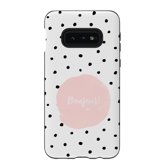 Galaxy S10e StrongFit Bonjour - on polka dots  by  Utart