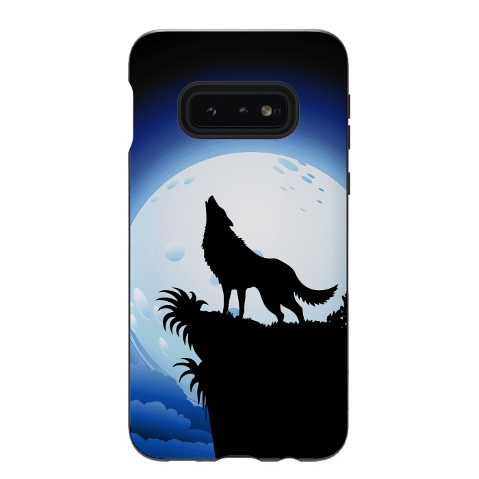 Galaxy S10e StrongFit Wolf Howling at Blue Moon by BluedarkArt
