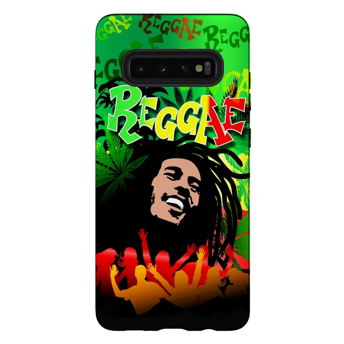 Galaxy S10 plus StrongFit Reggae RastaMan Music Colors Fun and Marijuana by BluedarkArt