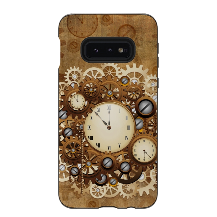 Galaxy S10e StrongFit Steampunk Clocks and Gears Vintage Style  by BluedarkArt