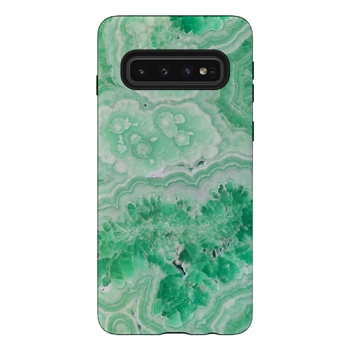 Galaxy S10 StrongFit Mint Green Agate by  Utart