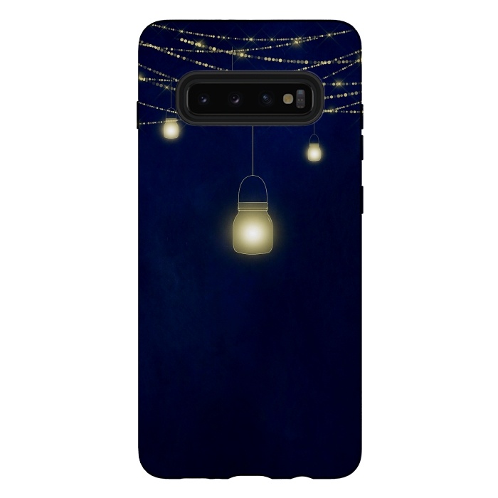 Galaxy S10 plus StrongFit Sparkling Light Jars at night by  Utart