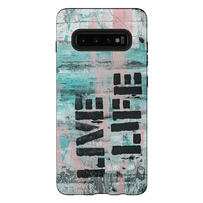 Galaxy S10 plus StrongFit Live Life Pastel Grafitti by Andrea Haase