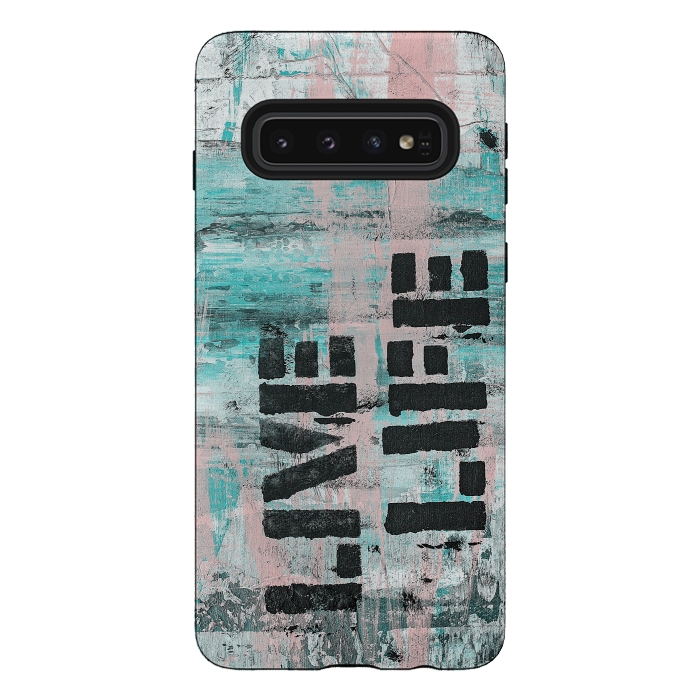 Galaxy S10 StrongFit Live Life Pastel Grafitti by Andrea Haase