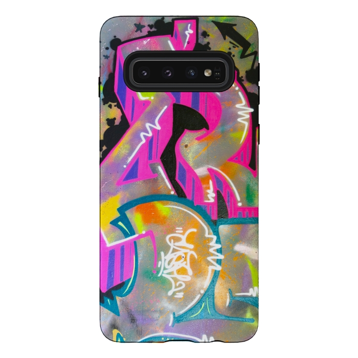 Galaxy S10 StrongFit Colorful Grafitti Tag by Andrea Haase